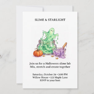 Slime and Starlight Halloween Slime Lab Invitation