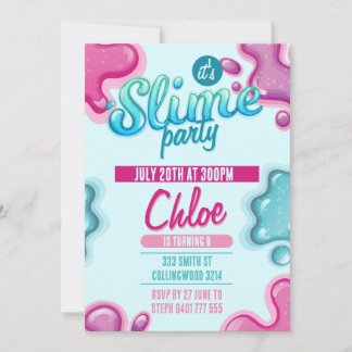 Slime Birthday Invitation 