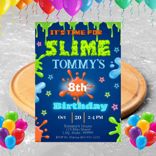 Slime Birthday Party Invitation