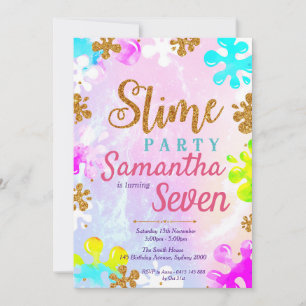 Slime Birthday Party Invitation 