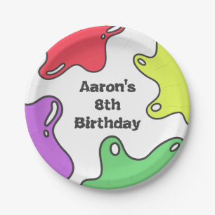 Slime Birthday Party Paper Plate