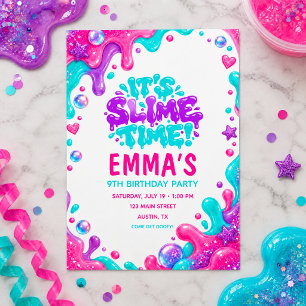 Slime Colourful Gooey Birthday Party Invitation