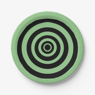 Slime Green Spiral Halloween Party Plate