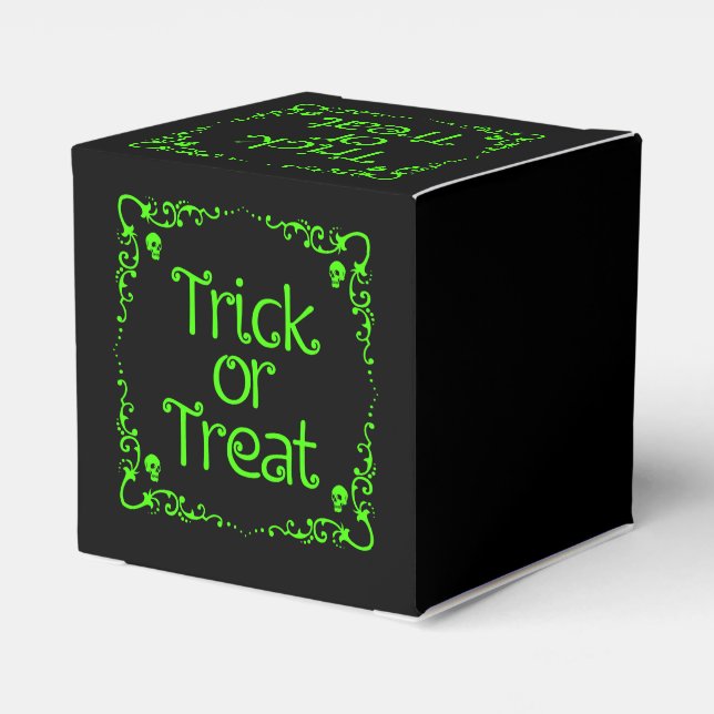Slime Green Trick or Treat Favour Box (Back Side)