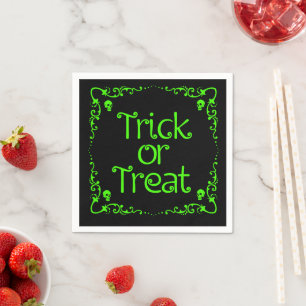 Slime Green Trick or Treat Napkin