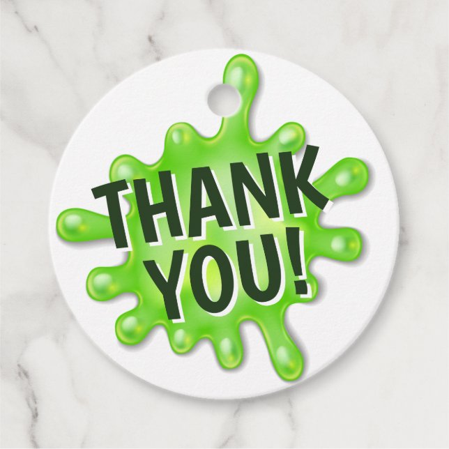 Slime Party Birthday Favour Tags (Front)