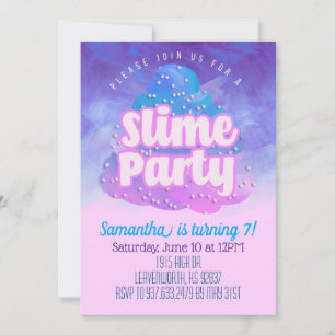 Slime Party Birthday Invitation