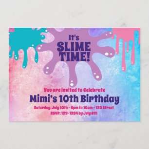 Slime Party Birthday Party Invite