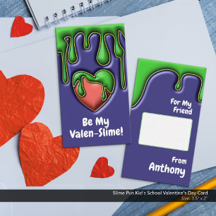 Slime Pun Kid's School Valentine's Day Card