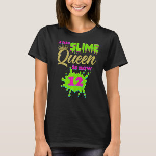 Slime Queen 12th Birthday Party 12 Years Old Girl  T-Shirt