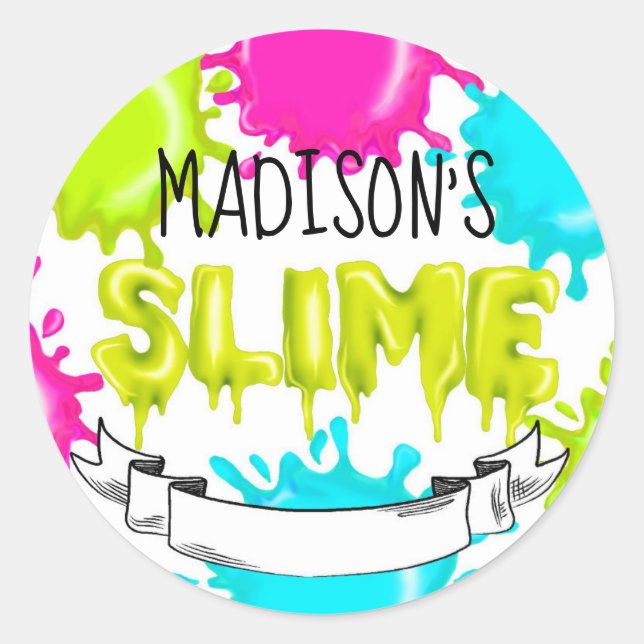 Slime Stickers, Slime Labels, Slime favours Classic Round Sticker (Front)