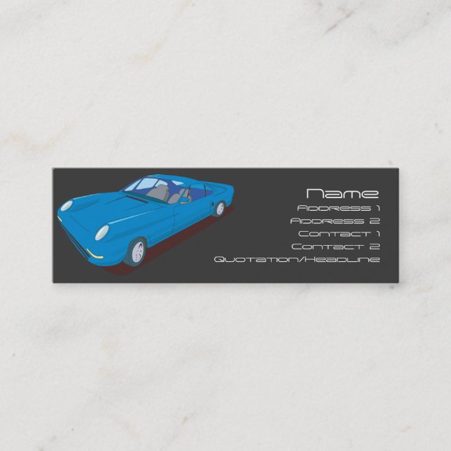 Slimline Concept Car Design Mini Business Card (Front)
