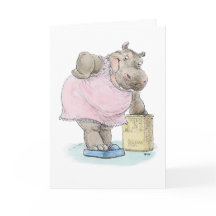 Slimming Down Hippo Card