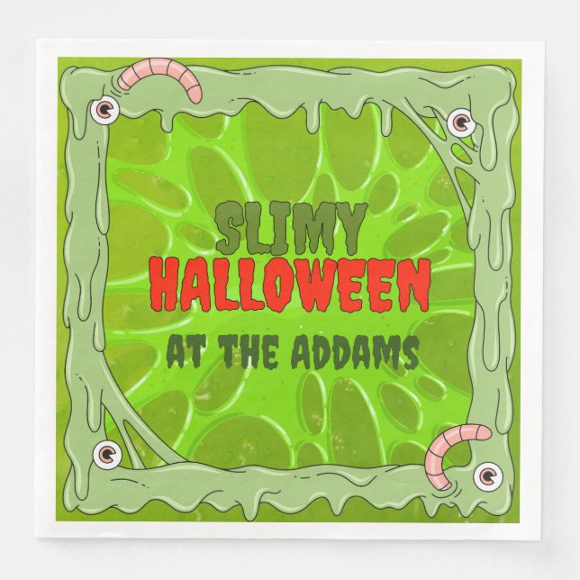 Slimy Halloween  Napkin (Front)