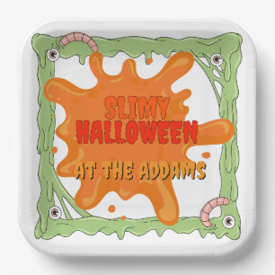 Slimy Halloween with Friends Paper Plate