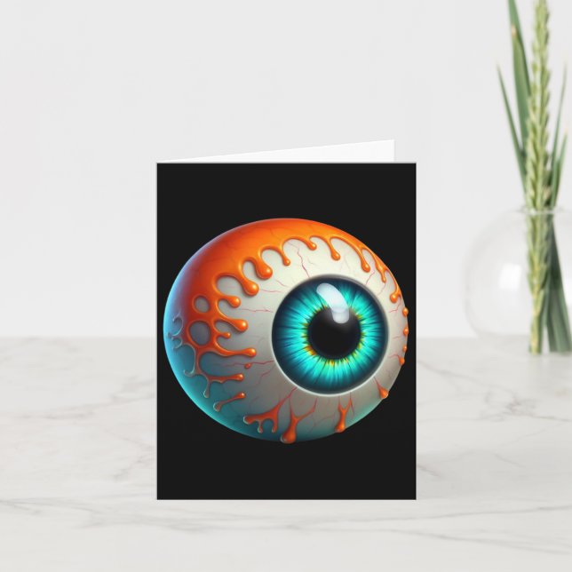 Slimy Human Eyell Creepy Halloween Funny Lazy Hall Card (Front)