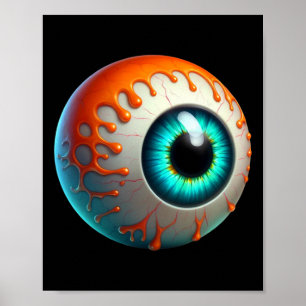 Slimy Human Eyell Creepy Halloween Funny Lazy Hall Poster