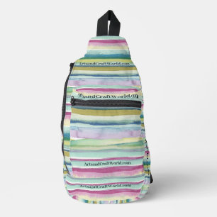 Sling Crossbody bag - Business Text Watercolours