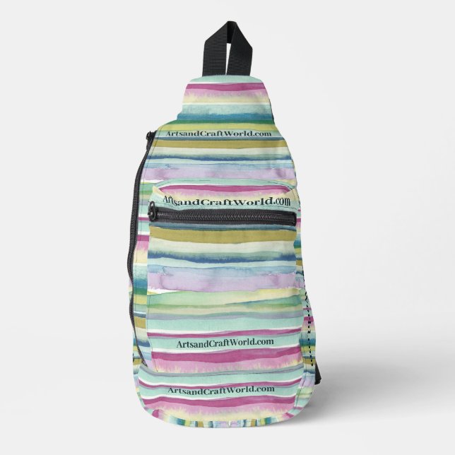 Sling Crossbody bag - Business Text Watercolours (Front)