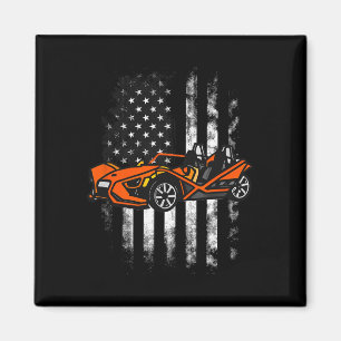 Slingshot Car American Usa Flag 4th Of July  Magnet