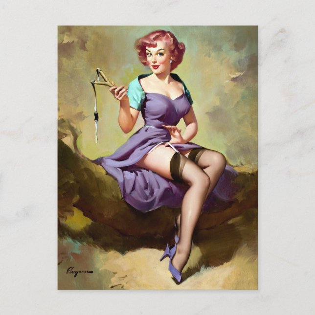 Slingshot Pin Up Postcard (Front)