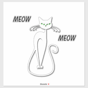 Slinky Black Cat Meow Meow Custom Text Green Eyes