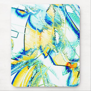 Slipped ink no, image with yellow, cyan blue spots mouse pad