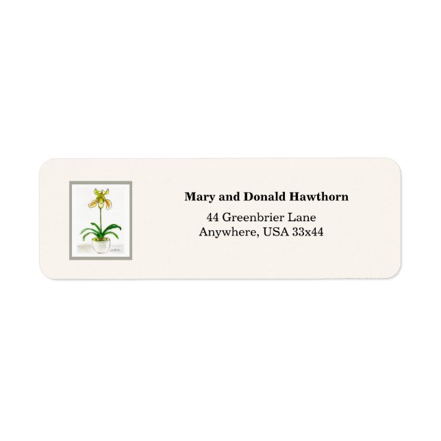 Slipper Orchid Return Address Label (Front)