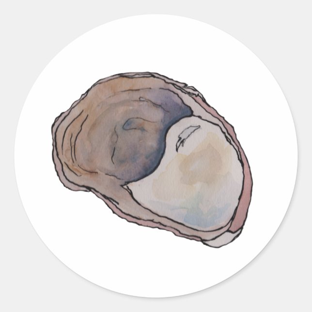 Slipper shell watercolor classic round sticker (Front)