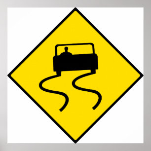 Slippery Road Sign