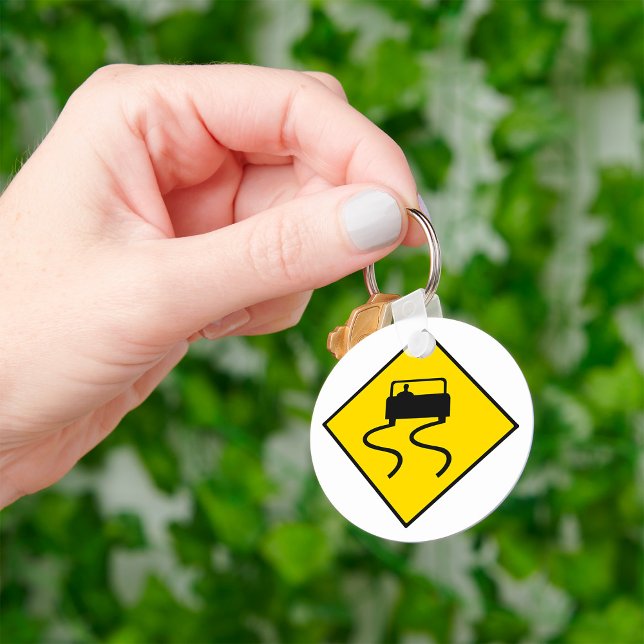 Slippery Road Sign Key Ring (Creator Uploaded)