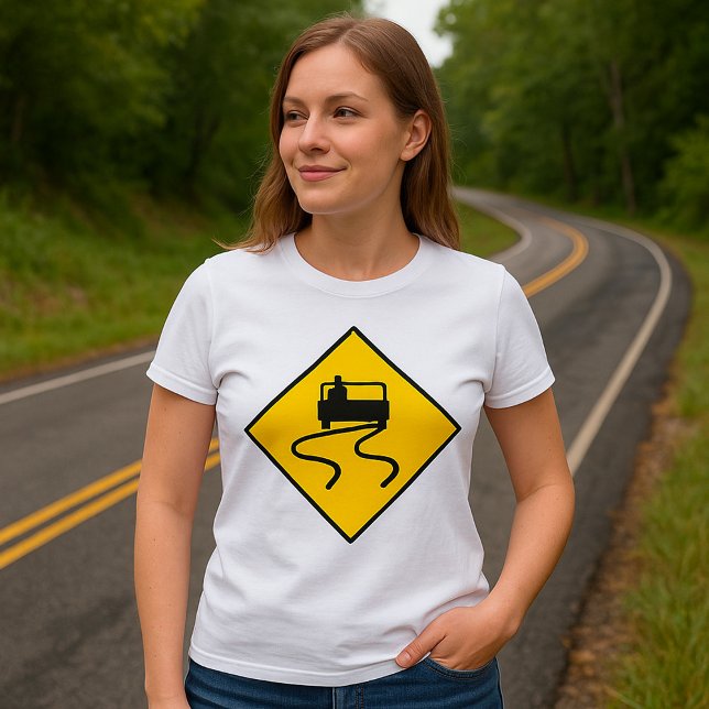 Slippery Road Sign T-Shirt (Creator Uploaded)
