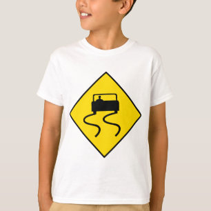 Slippery Road Sign T-Shirt