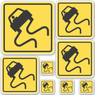 Slippery Road when Wet Sticker Set