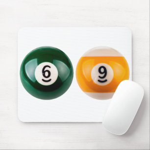 SlipperyJoe 69 hard pool table two billiard balls  Mouse Pad