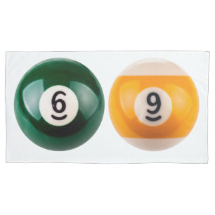 SlipperyJoe 69 hard pool table two billiard balls  Pillowcase