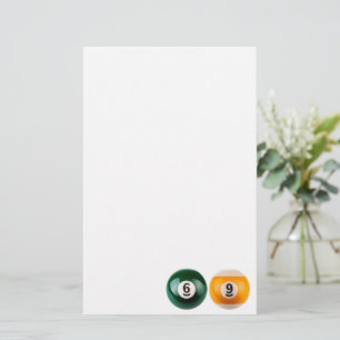 SlipperyJoe 69 hard pool table two billiard balls  Stationery