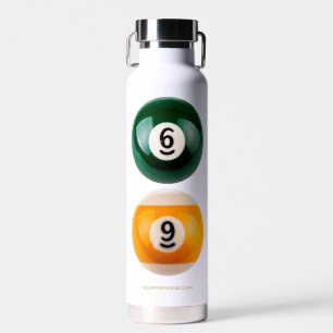 SlipperyJoe 69 hard pool table two billiard balls Water Bottle