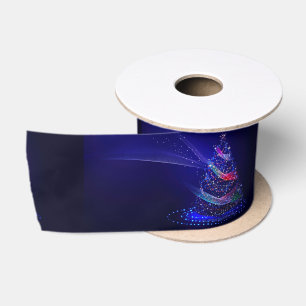 SlipperyJoe Christmas tree beautiful colourful lig Satin Ribbon