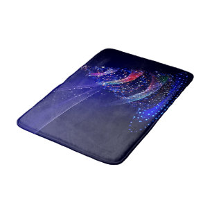 SlipperyJoe Christmas tree digital translucent red Bath Mat