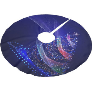 SlipperyJoe Christmas tree digital translucent red Brushed Polyester Tree Skirt