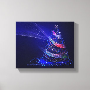 SlipperyJoe Christmas tree digital translucent red Canvas Print