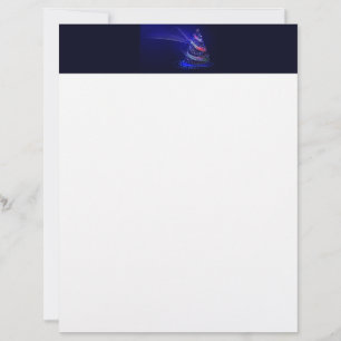 SlipperyJoe Christmas tree digital translucent red Custom Letterhead