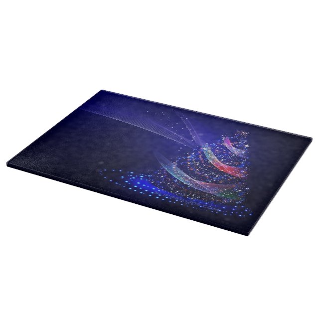 SlipperyJoe Christmas tree digital translucent red Cutting Board (Corner)