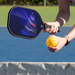 SlipperyJoe Christmas tree digital translucent red Pickleball Paddle