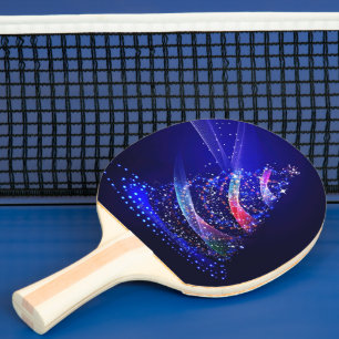 SlipperyJoe Christmas tree digital translucent red Ping Pong Paddle