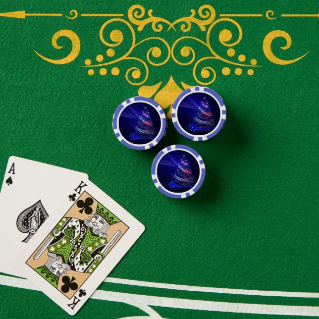 SlipperyJoe Christmas tree digital translucent red Poker Chips (Poker Table (Stack))