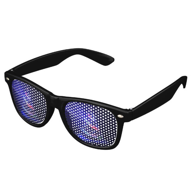 SlipperyJoe Christmas tree digital translucent red Retro Sunglasses (Angled)