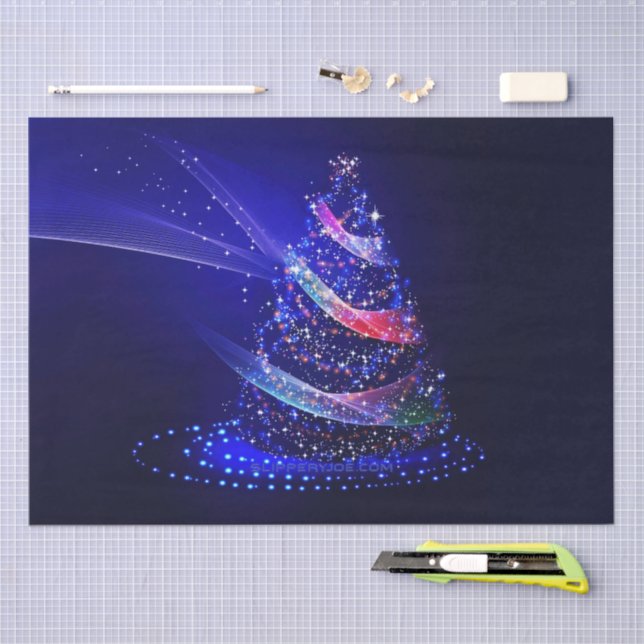 SlipperyJoe Christmas tree digital translucent red Tissue Paper (Craft)