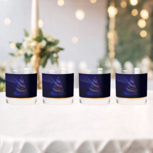 SlipperyJoe Christmas tree digital translucent red Whiskey Glass